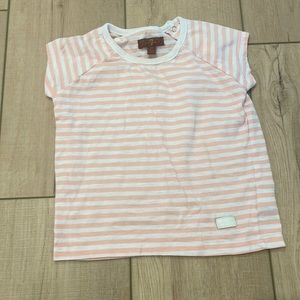 7 For All Mankind Pink & White Striped T-Shirt